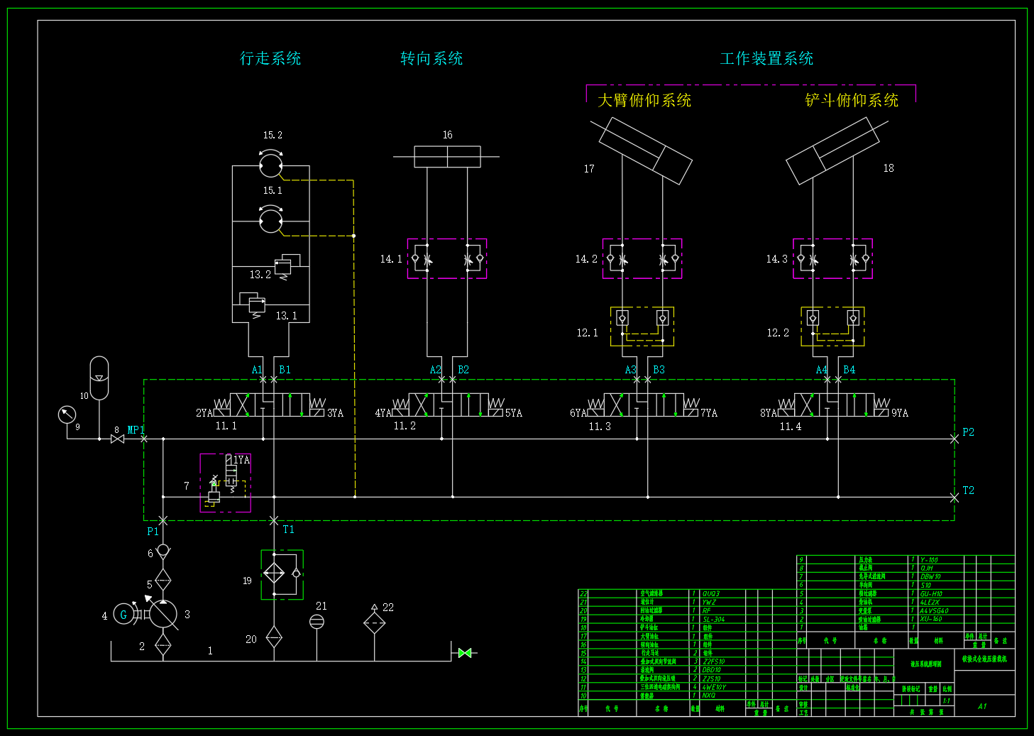 铰接式全液压装载机行走机构液压回路设计（CAD+说明书）
